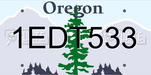 1EDT533 Oregon License Plate
