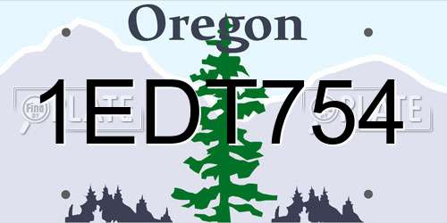 1EDT754 Oregon License Plate