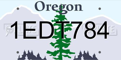 1EDT784 Oregon License Plate