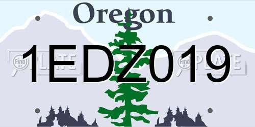 1EDZ019 Oregon License Plate