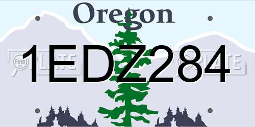 1EDZ284 Oregon License Plate