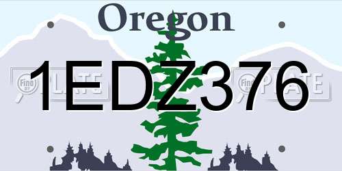 1EDZ376 Oregon License Plate