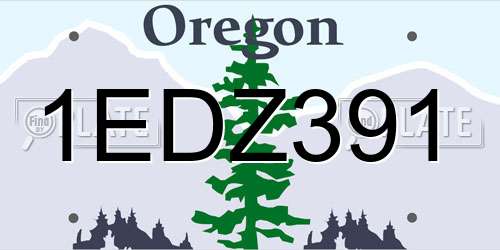 1EDZ391 Oregon License Plate