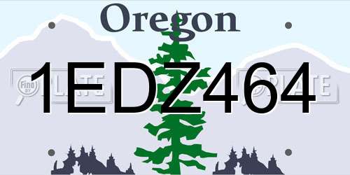 1EDZ464 Oregon License Plate