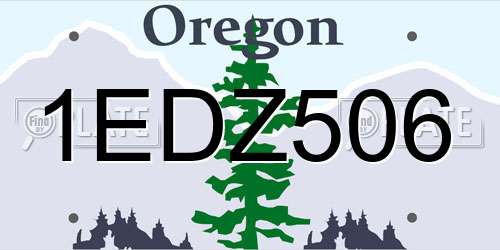 1EDZ506 Oregon License Plate