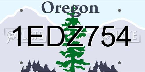 1EDZ754 Oregon License Plate