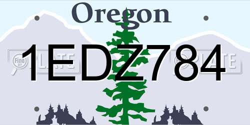 1EDZ784 Oregon License Plate