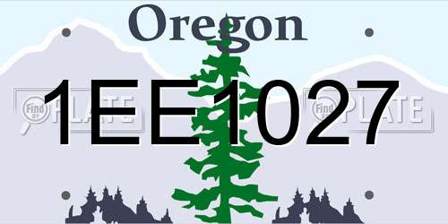 1EE1027 Oregon License Plate