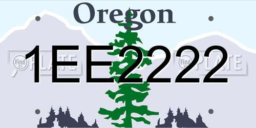 1EE2222 Oregon License Plate