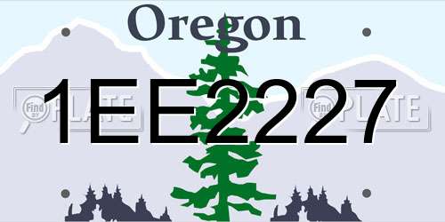 1EE2227 Oregon License Plate