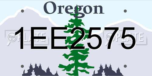 1EE2575 Oregon License Plate