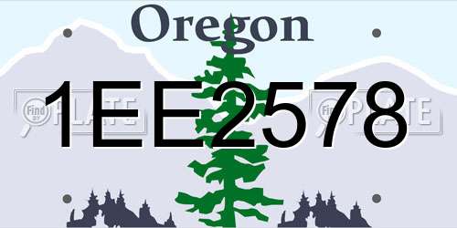 1EE2578 Oregon License Plate
