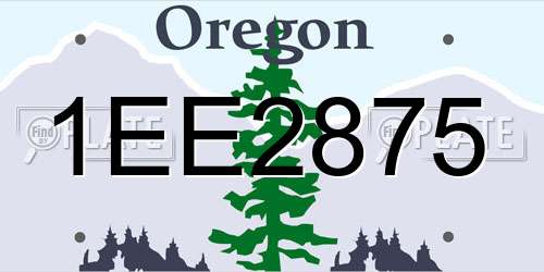1EE2875 Oregon License Plate