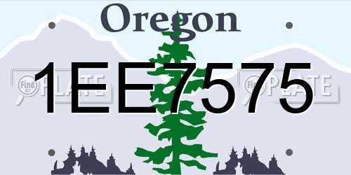 1EE7575 Oregon License Plate