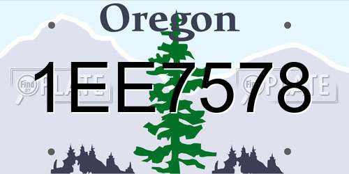 1EE7578 Oregon License Plate