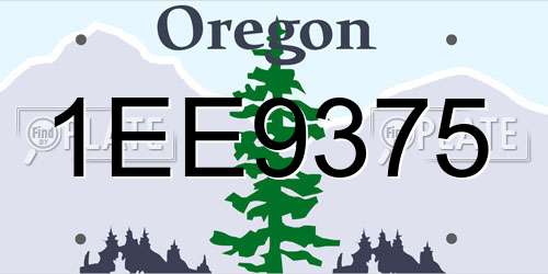 1EE9375 Oregon License Plate