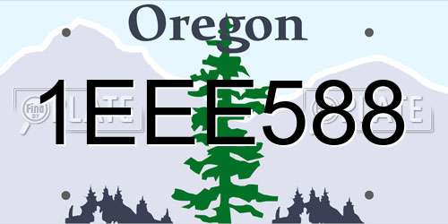 1EEE588 Oregon License Plate