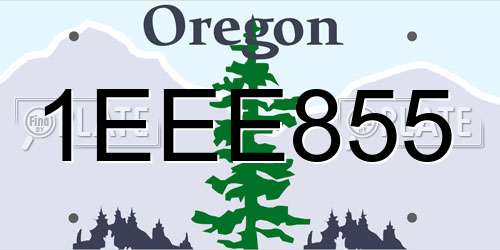 1EEE855 Oregon License Plate