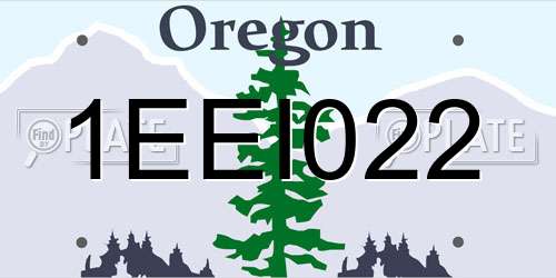 1EEI022 Oregon License Plate