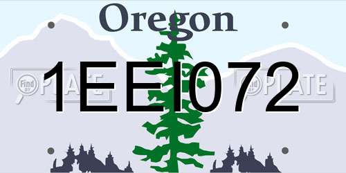 1EEI072 Oregon License Plate
