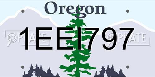 1EEI797 Oregon License Plate