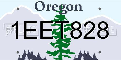 1EET828 Oregon License Plate