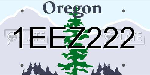 1EEZ222 Oregon License Plate