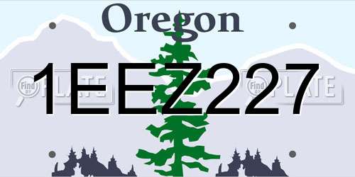 1EEZ227 Oregon License Plate