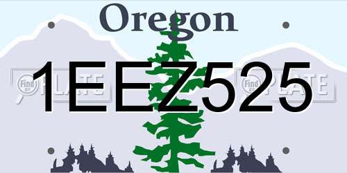 1EEZ525 Oregon License Plate