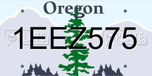 1EEZ575 Oregon License Plate