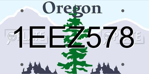 1EEZ578 Oregon License Plate