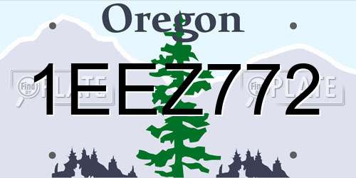 1EEZ772 Oregon License Plate