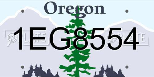 1EG8554 Oregon License Plate