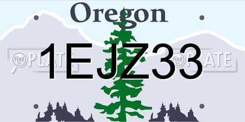 1EJZ33 Oregon License Plate