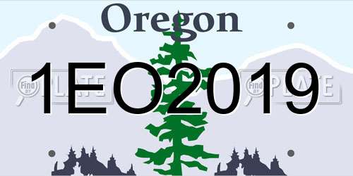 1EO2019 Oregon License Plate