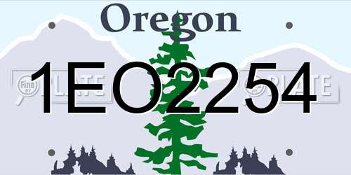 1EO2254 Oregon License Plate