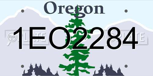 1EO2284 Oregon License Plate