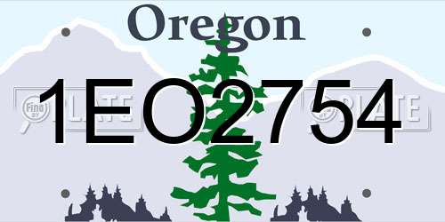 1EO2754 Oregon License Plate
