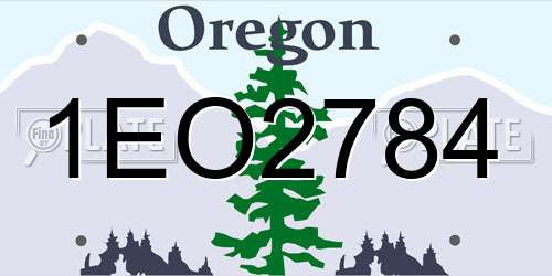 1EO2784 Oregon License Plate