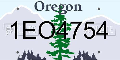 1EO4754 Oregon License Plate