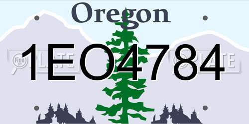 1EO4784 Oregon License Plate