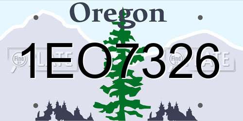 1EO7326 Oregon License Plate