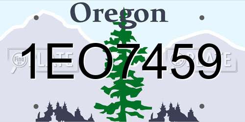 1EO7459 Oregon License Plate