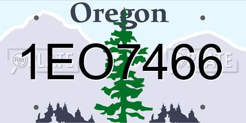 1EO7466 Oregon License Plate