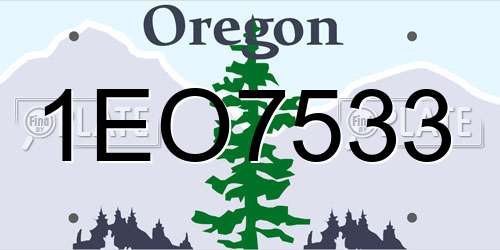 1EO7533 Oregon License Plate