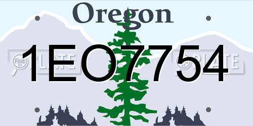 1EO7754 Oregon License Plate