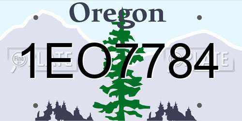 1EO7784 Oregon License Plate
