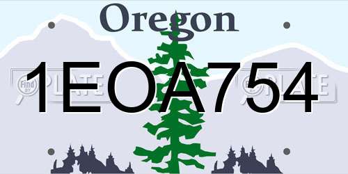 1EOA754 Oregon License Plate