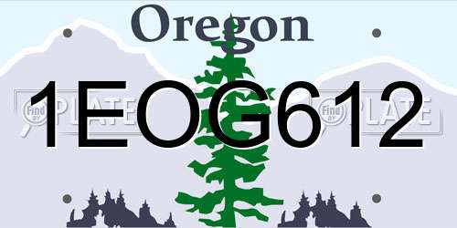 1EOG612 Oregon License Plate
