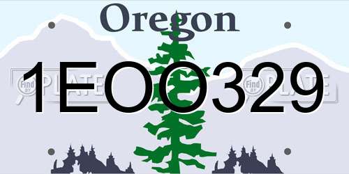 1EOO329 Oregon License Plate
